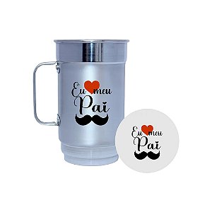 CANECA DE ALUMÍNIO & PORTA COPO  - "Dia dos Pais"