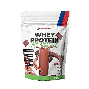 Whey Protein Concentrado All Natural - Adoçado com Stevia - Sabor Chocolate - 900G (30 porções) - Newnutrition