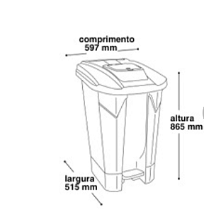 Lixeira 120 litros com rodas pedal e tampa click preta Arqplast Lixeira 120 litros com rodas pedal e tampa click preta Arqplast Novo | +1000 vendidos Lixeira 120 litros com rodas pedal e tampa click preta Arqplast