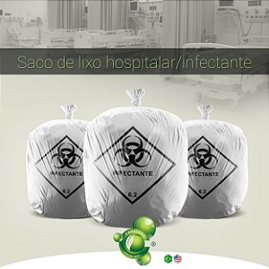 Saco de lixo hospitalar 50 litros com 100