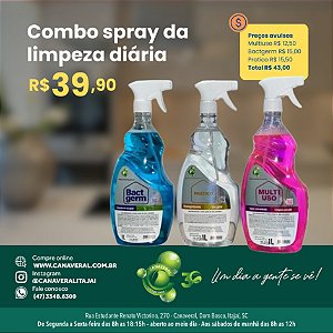 Combo limpeza diária com 3 de 1L spray