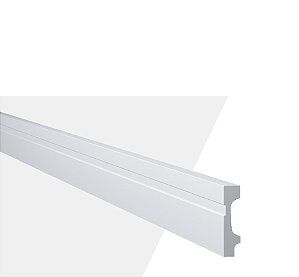 Rodapé FB7 Branco com Friso - barra com 2,44m  - Altura 7cm - Largura 18mm