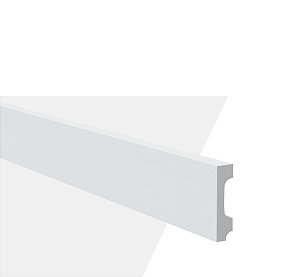 Rodapé WB7 Branco Liso - barra com 2,44m - Altura 7cm - Largura 18mm