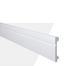 Rodapé FB11 Branco com Friso - barra com 2,44m - Altura 11 cm - Largura 18mm