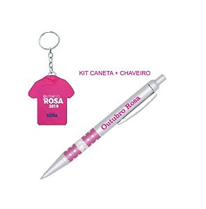 Kit Chaveiro + Caneta Especial Outubro Rosa ( 15 UNIDADES )