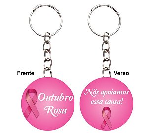 Chaveiro Outubro Rosa personalizado