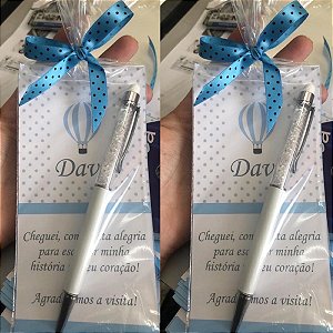 Caneta touch com pedras de cristais personalizada