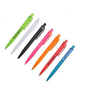 Caneta Plástica Colorida com personalização ( 50 unidades por cor )