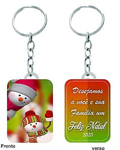 Chaveiro de Natal com embalagem e cartela com mensagem