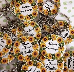 Chaveiro Girassol Personalizado Casamento