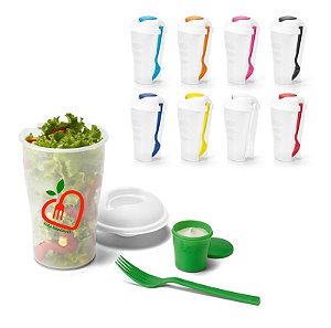 Copo para Salada com Garfo e Molheira Personalizado