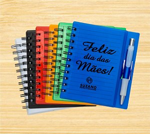 Caderneta Plástica com Caneta personalizada dia das Mães
