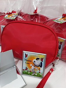 Necessaire + espelho personalizado + embalagem no tema que desejar