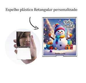Espelho plástico Retangular Sem Aumento personalizado Natal