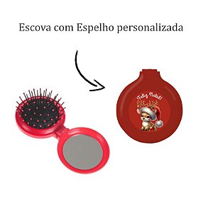 Escova com Espelho Portátil de Natal