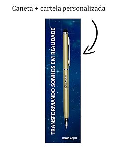 Caneta personalizada com cartela e embalagem personalizamos como desejar ( 50 unidades )