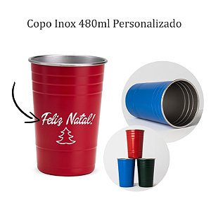 Copo Inox 480ml personalizado Natal