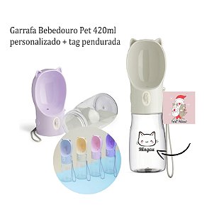 Garrafa Bebedouro Pet 420ml personalizada Natal