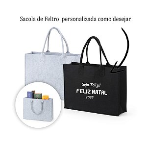 Sacola de Feltro Personalizada Natal