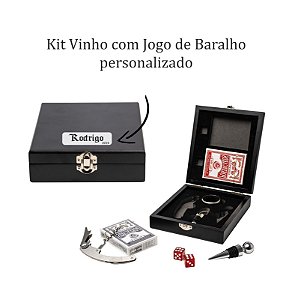 Kit Vinho com Jogo de Baralho personalizado como desejar