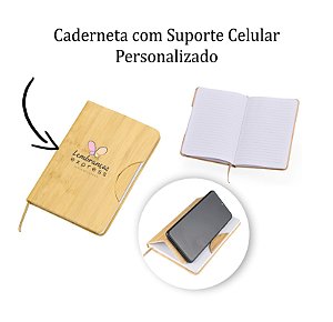 Caderneta com Suporte Celular PERSONALIZADA como desejar