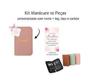 Kit Manicure 10 Peças Personalizado Dia das Mulheres