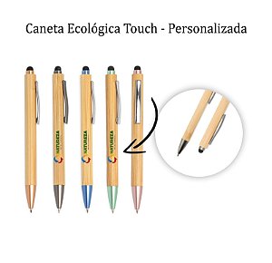 Caneta Ecológica Touch Personalizada - 50 UNIDADES