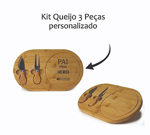 Kit Queijo 3 Peças Personalizado Dia dos Pais