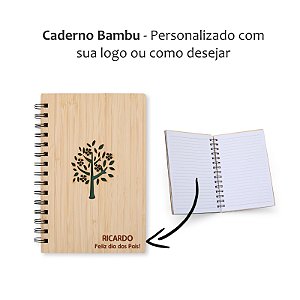 Caderno Bambu Personalizado Dia dos Pais