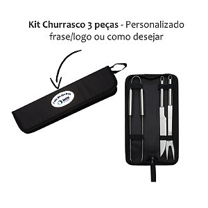 Kit Churrasco 3 peças Personalizado Dia dos Pais
