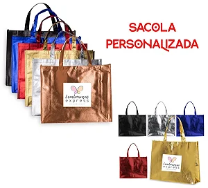 Sacola TNT Metalizada personalizada TAM G
