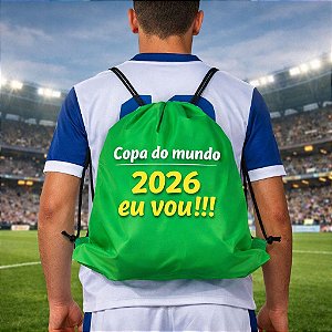 Mochila Saco Poliéster Personalizada Copa do Mundo