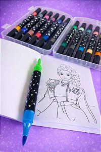 Kit Bloquinho com Canetinhas Metalizadas Personalizadas