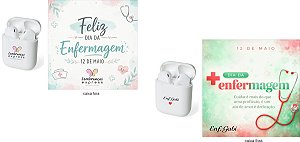 Fone de Ouvido Bluetooth com Case Carregador Gravado na Peça