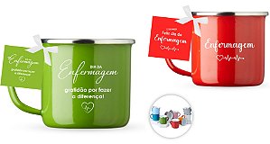 Caneca Inox 370ml Personalizada Dia da Enfermagem