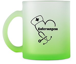Caneca Vidro 350ml Personalizada Enfermagem