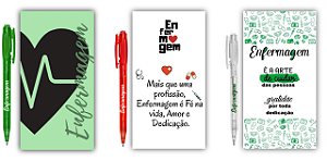 Kit Caneta Plástica + Cartela Personalizadas com Sua Logo