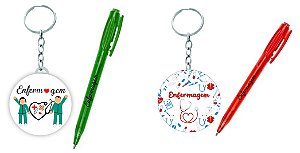 Kit Chaveiro + Caneta Personalizada Com a Sua Logo