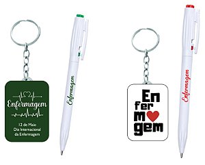Kit Chaveiro + Caneta Personalizada Com a Sua Logo