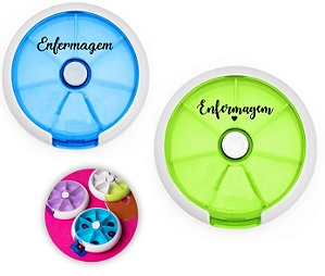 Porta-Comprimidos Plástico Redondo Personalizado como Desejar