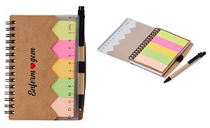 Bloco de Anotações com Autoadesivos e Caneta Personalizado Com sua Logo