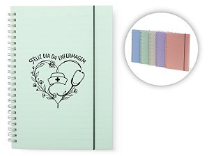 Caderno A5 Plástico Dia da enfermagem Personalizado Como Desejar