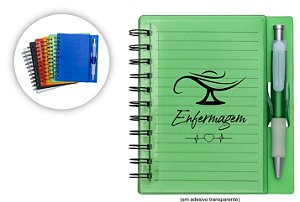 Caderno Plástico com Caneta Personalizado Como Desejar