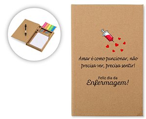 Bloco de Anotações com Autoadesivos e Caneta Personalizado como Desejar