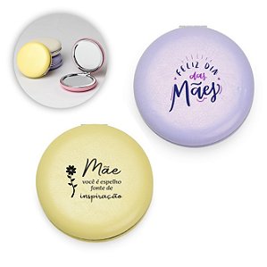 Espelho Duplo PU Redondo Personalizado com Sua Logo