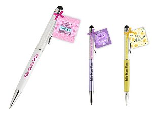 Caneta Plástica Touch + Tag Dia das Mães Personalizada Com Sua Logo