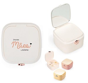 Porta-Joias com Espelho Dia das Mães Personalizado Como Desejar