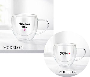 Xícara de Vidro 160ml Personalizada Dia das Mães