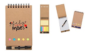 Bloco de Anotações com Autoadesivos e Caneta Personalizado Dia das Mães
