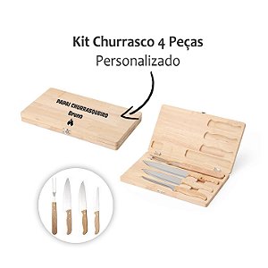 Kit Churrasco 4 Peças Personalizado Dia dos Pais